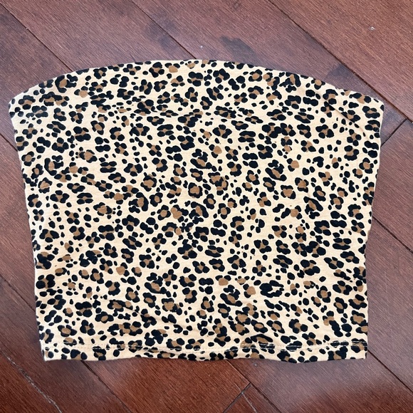 Garage Leopard Print Cropped Tube Top - Size XS - Picture 4 of 6